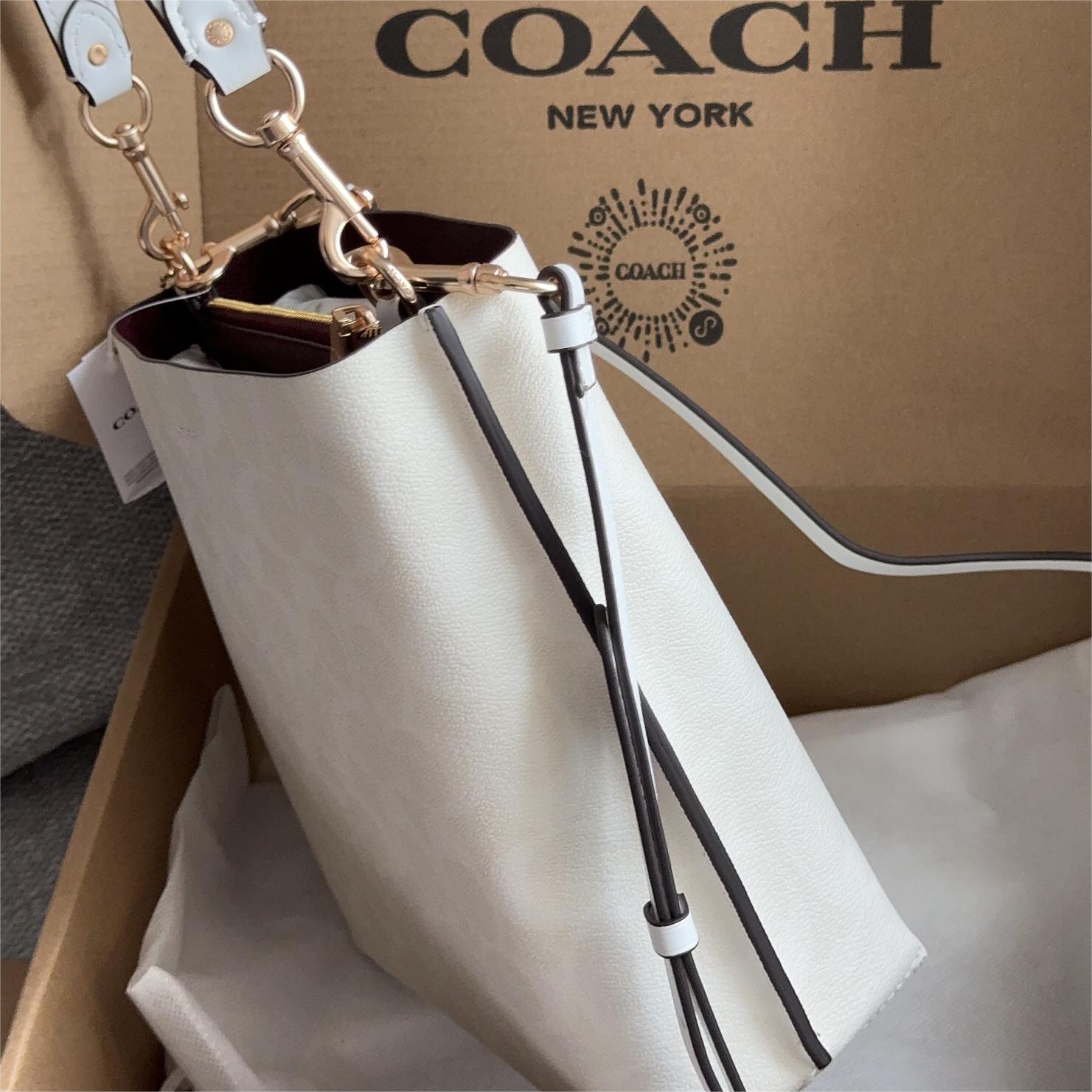 Coach-White Mollie Bucket Bag