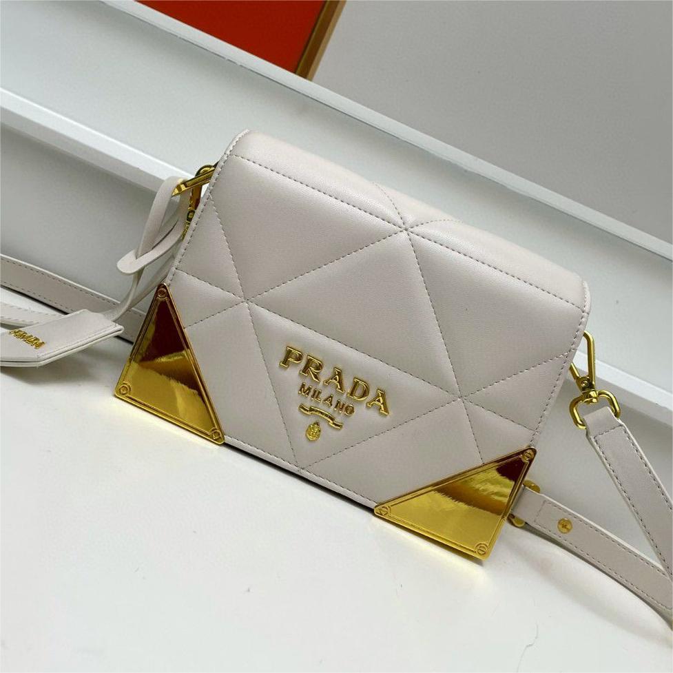 Prada-Cowhide Diamond Grid Crossbody bag