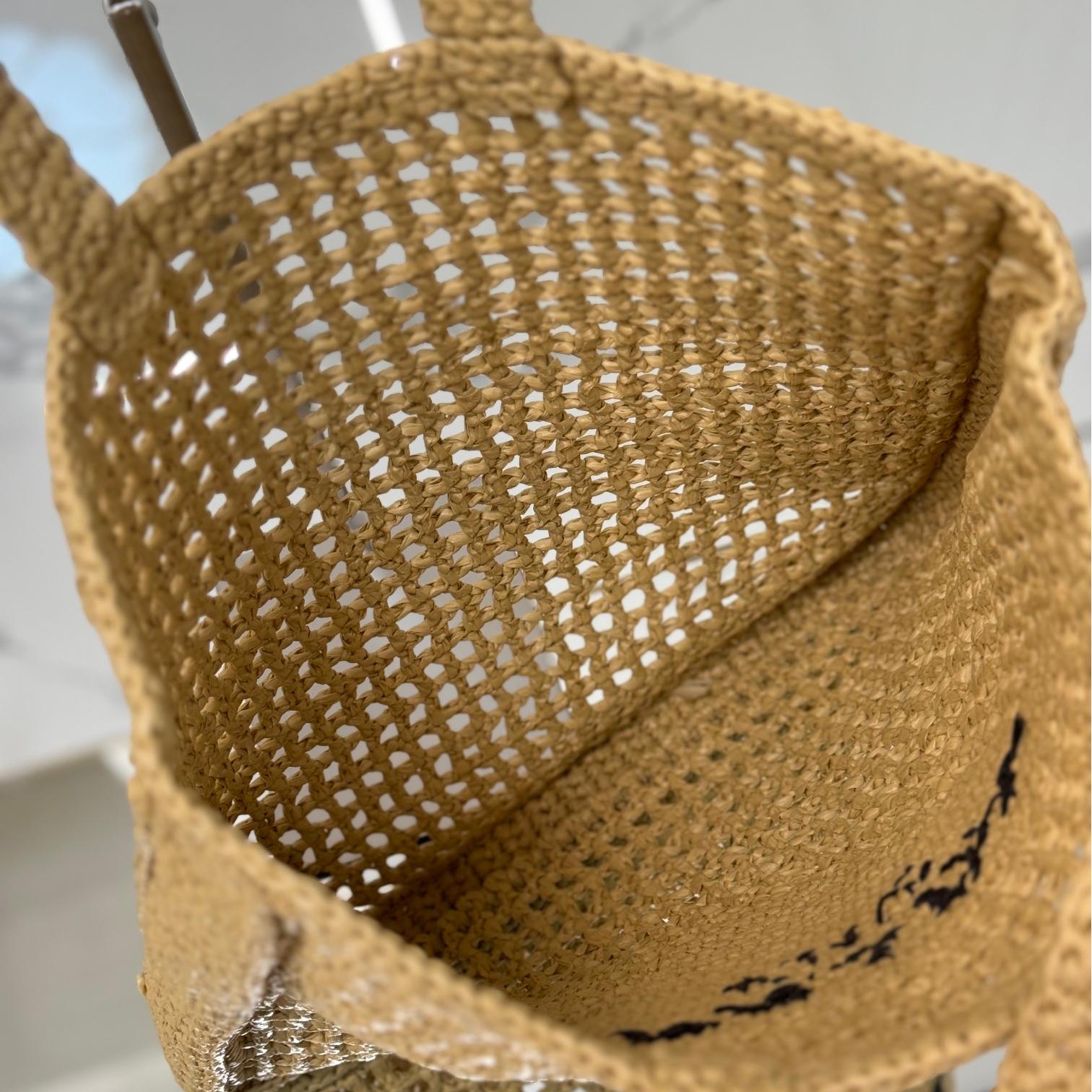 Prada-Coconut fiber tote beach bag