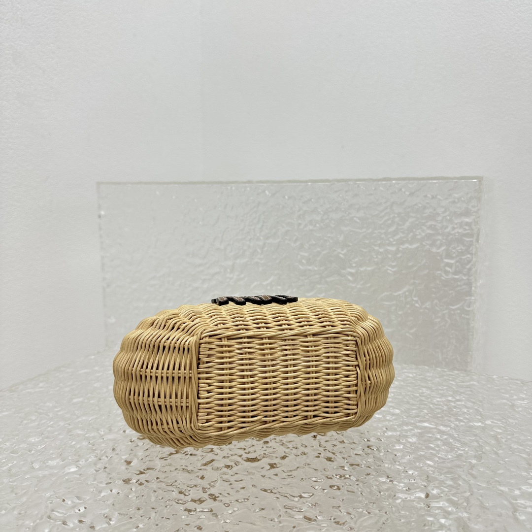 MIUMIU-Wander Wicker Hobo Bag Tan/Caramel | Straw Bag