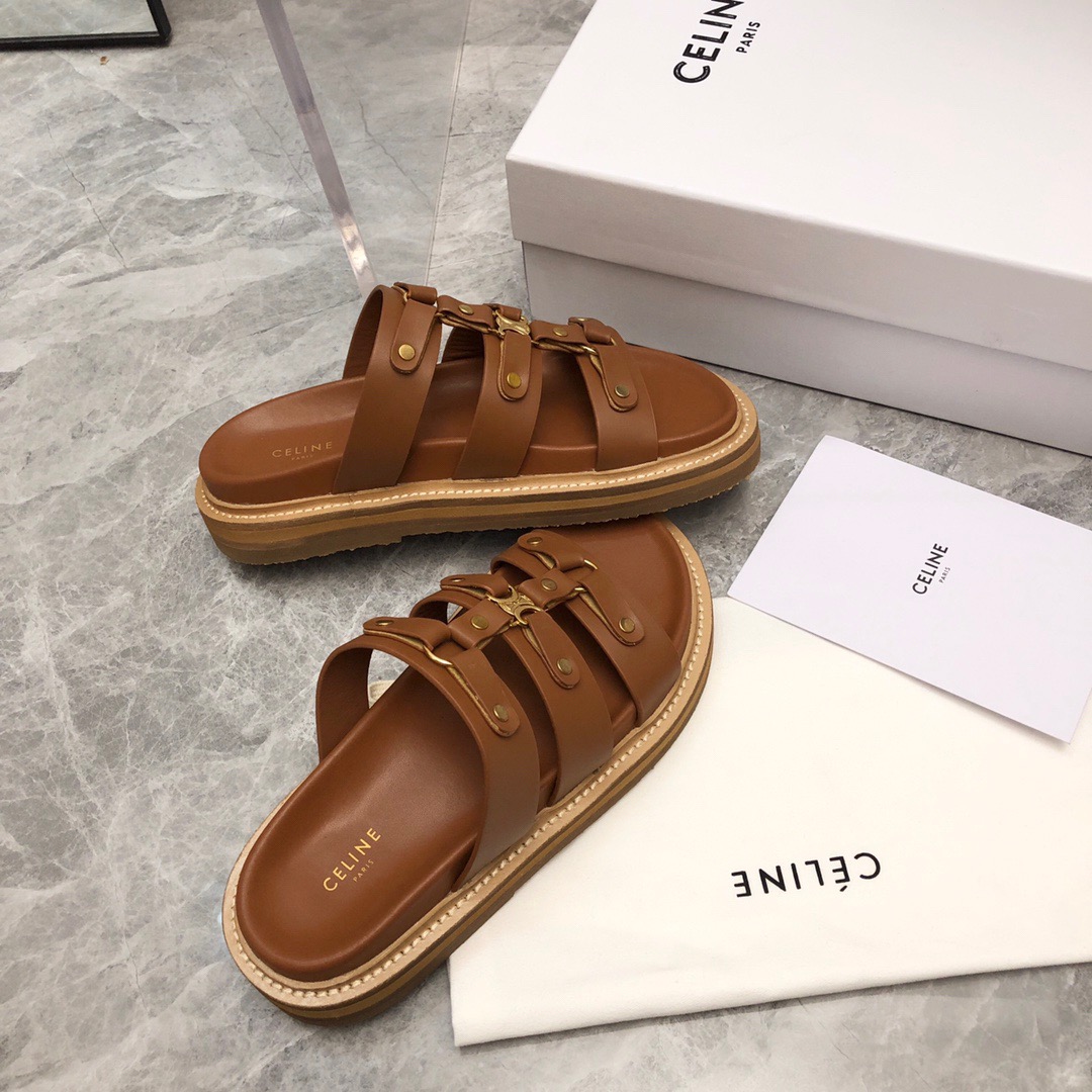 Celine-Material Material Logo Slippers