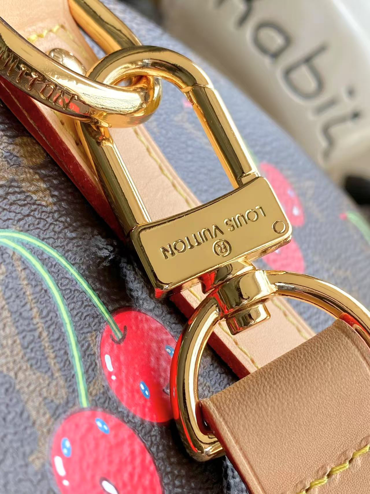 Louis Vuitton X Takashi Murakami Speedy Bag Cherry Brown Monogram Gold Hardware