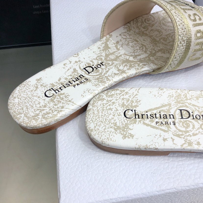 Dior-Embroidered flat sandals