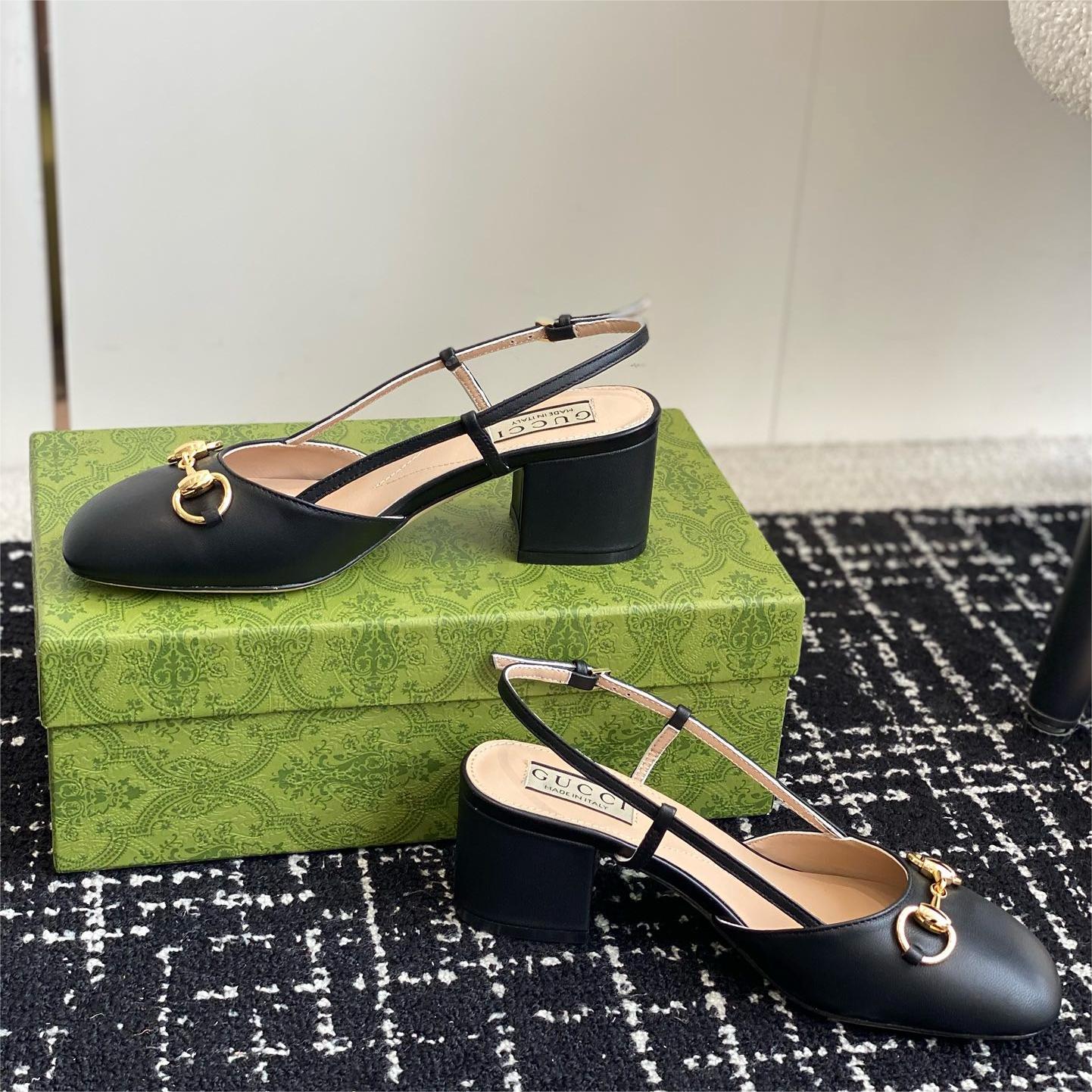 Gucci-New Horseneck Buckle back empty sandals