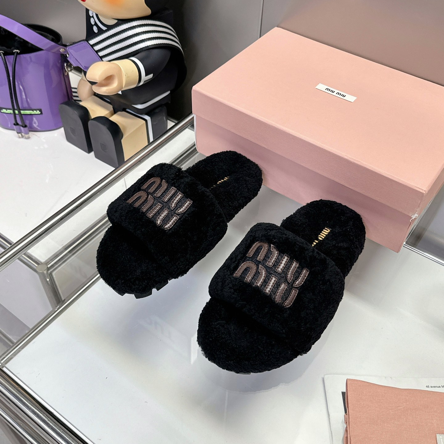 MIU MIU - Thick-soled Furry Slippers