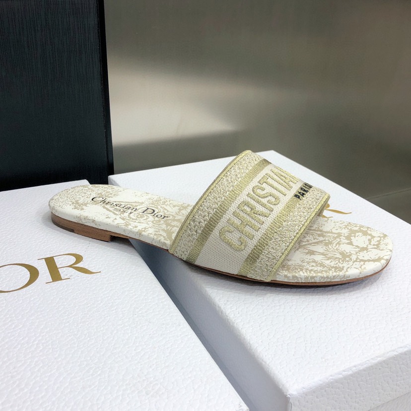 Dior-Embroidered flat sandals