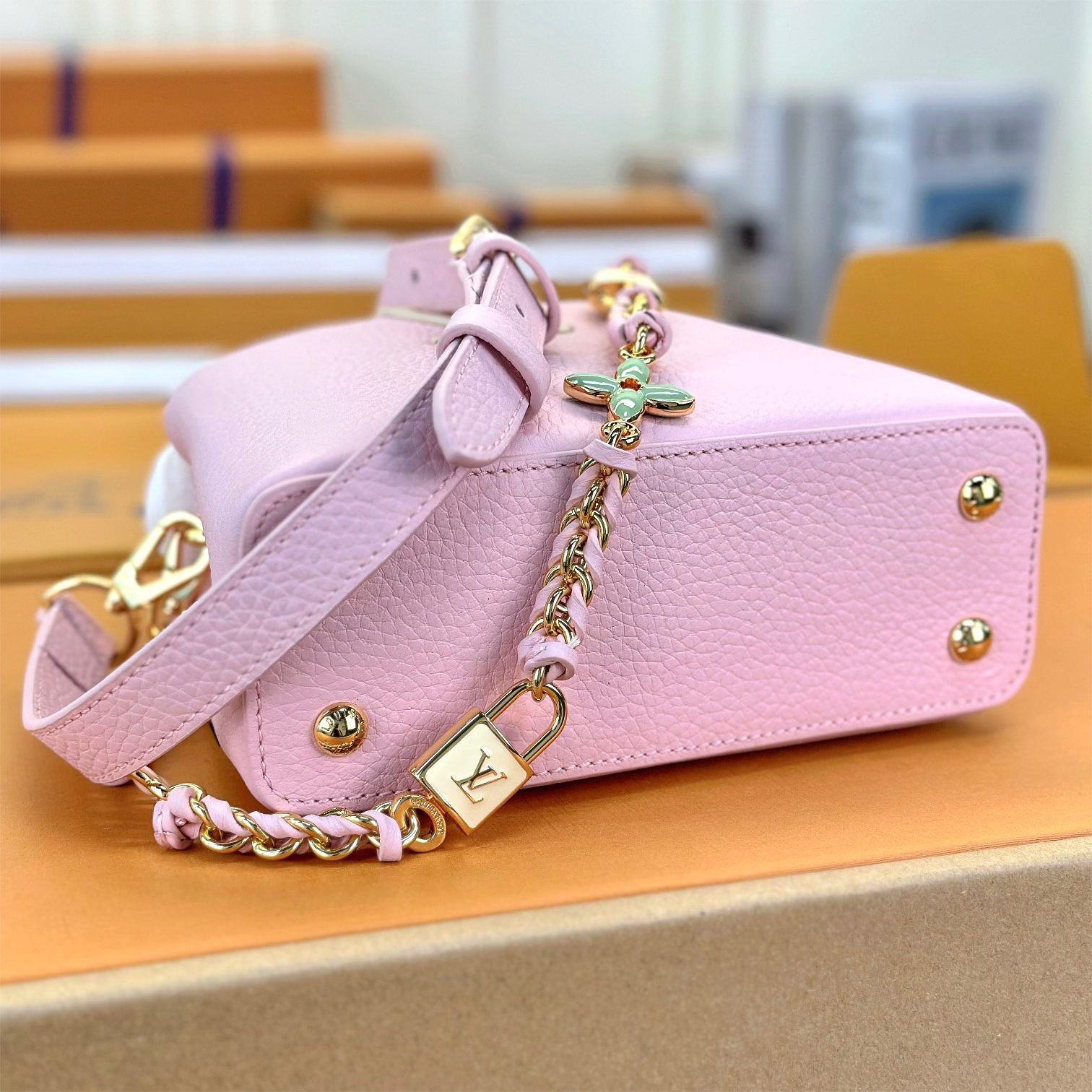 LV-Pink Mini Capucines Handbag