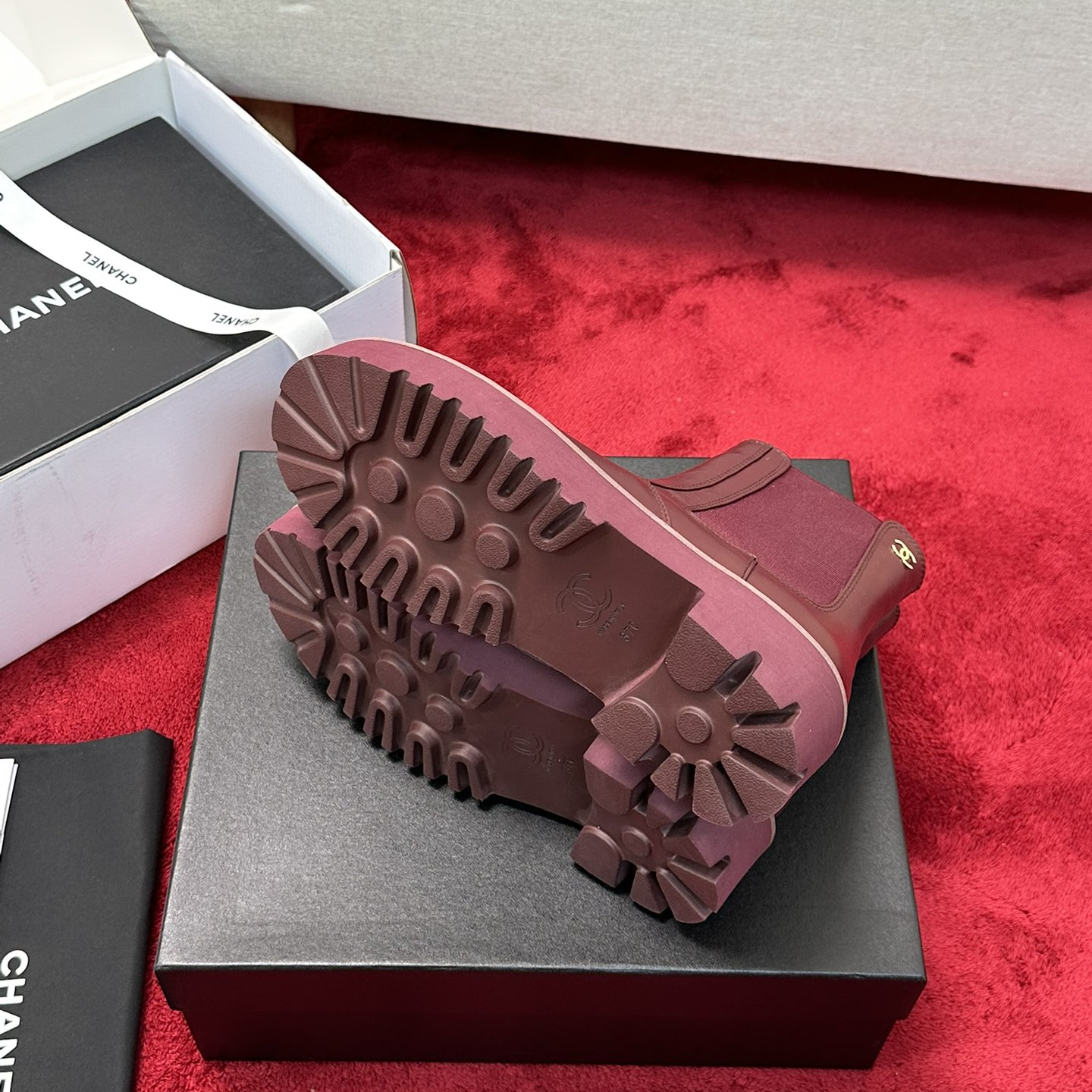 Chanel - Lambskin Platform Ankle Boots