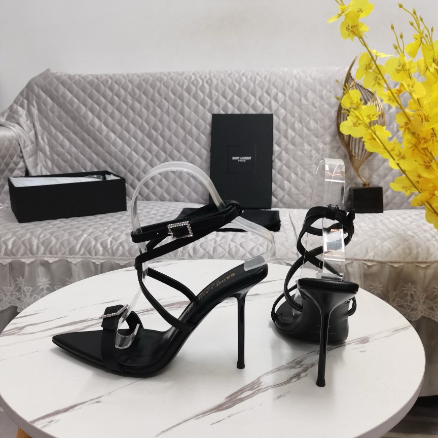 YSL-New rhinestone buckle sandals