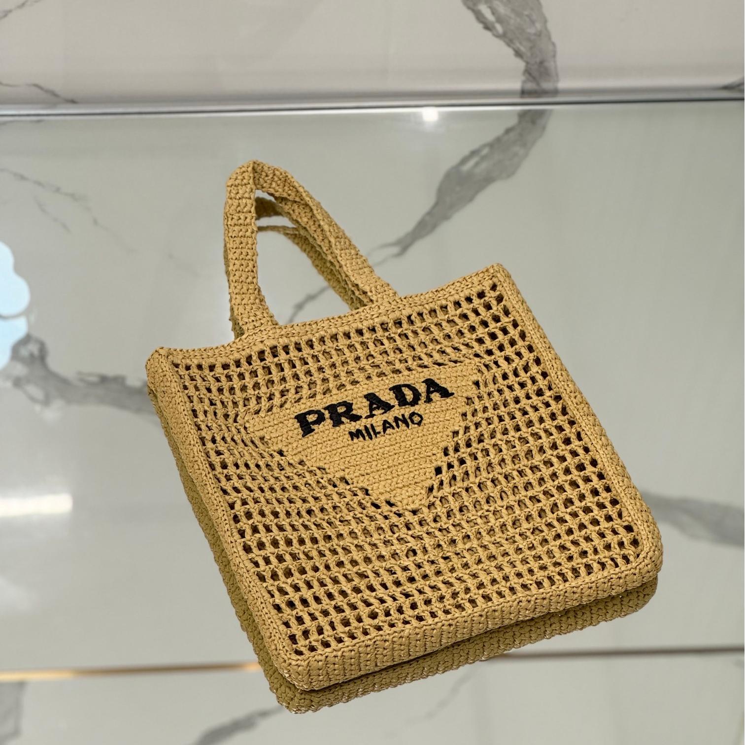 Prada-Coconut fiber tote beach bag