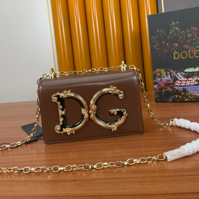 Dolce Gabbana-Real gold logo crossbody bag