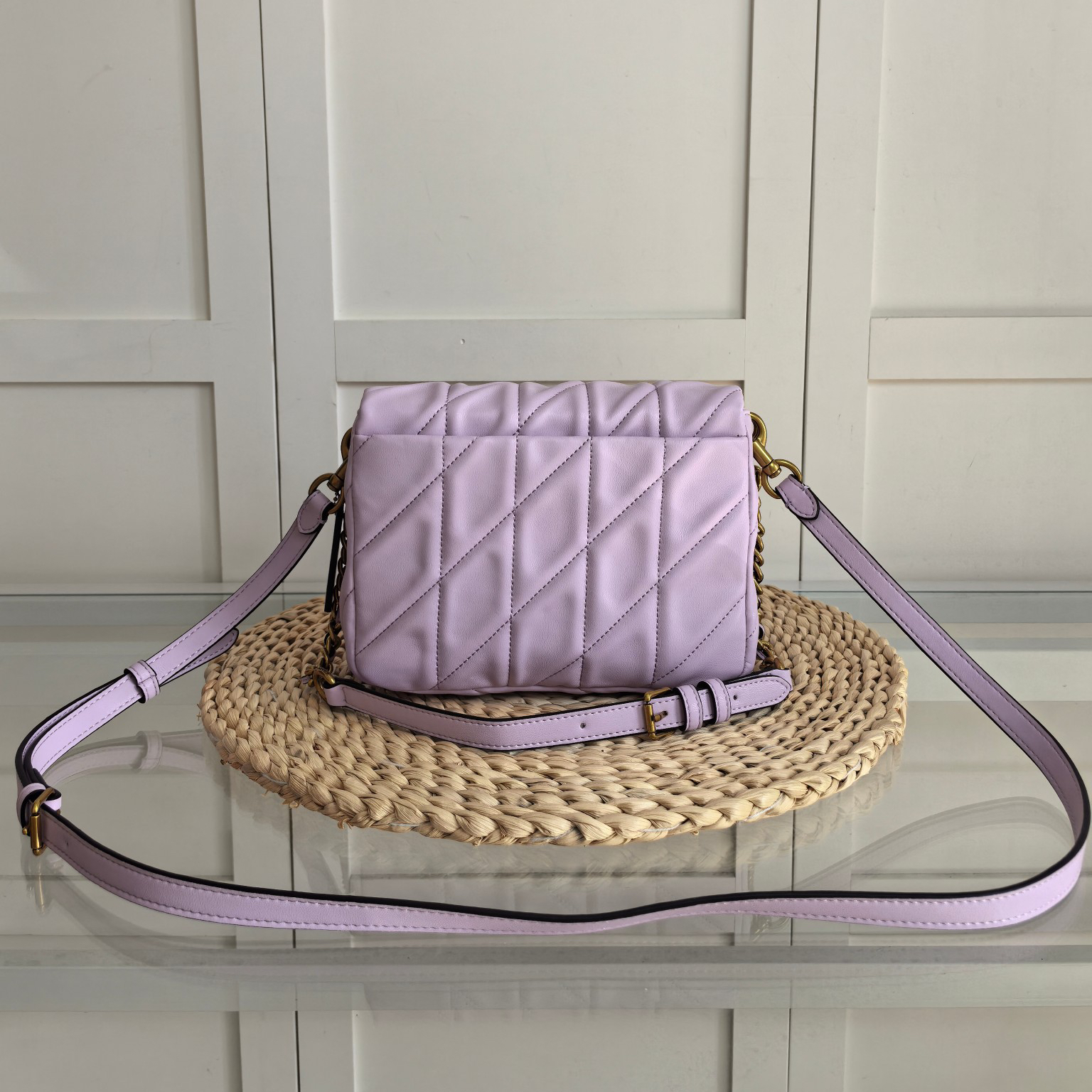 Coach-Times Square diamond patterned crossbody bag