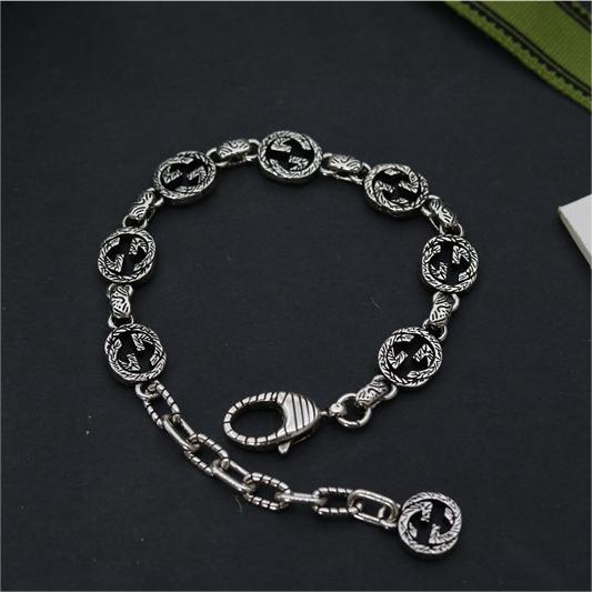 GUCCI-Interlocking Double G Carving Vine Pattern Bracelet