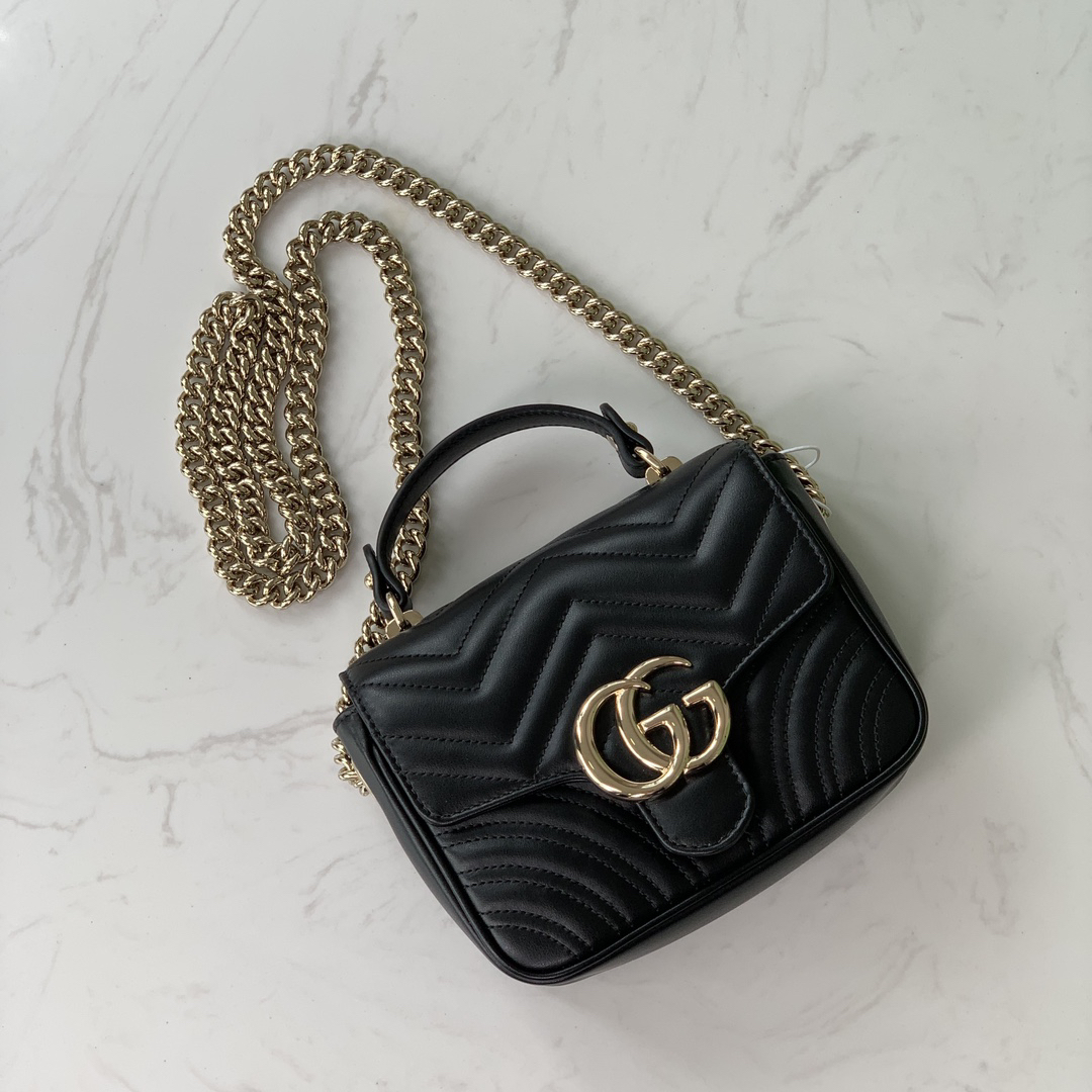 GUCCI-Marmont series black mini handbag