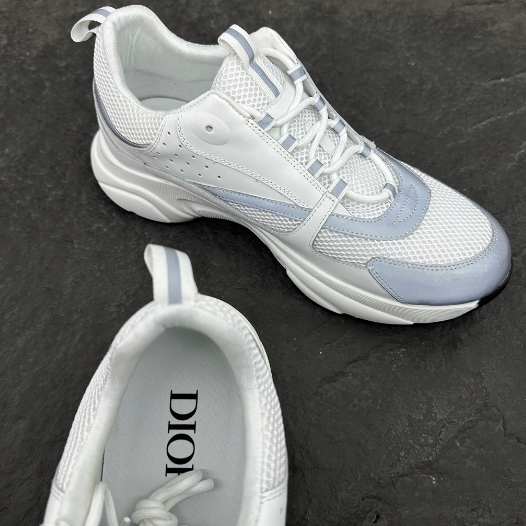 Dior-White Mesh Fabric Sports Shoes