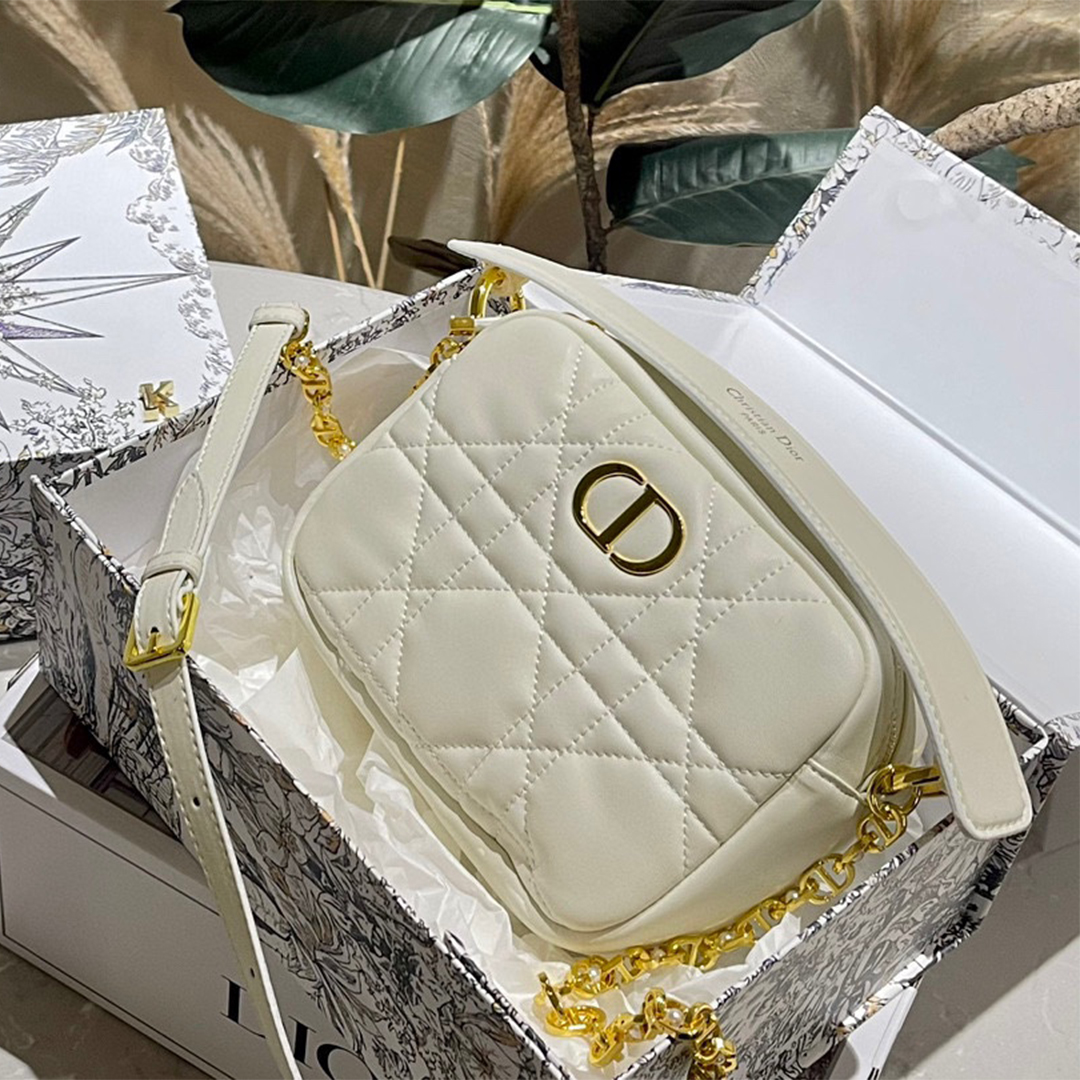 Dior-Caro Pearl Chain Camera Bag