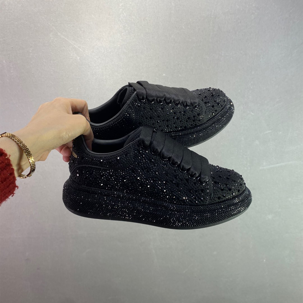 Alexander Mcqueen-pure black diamond sneakers