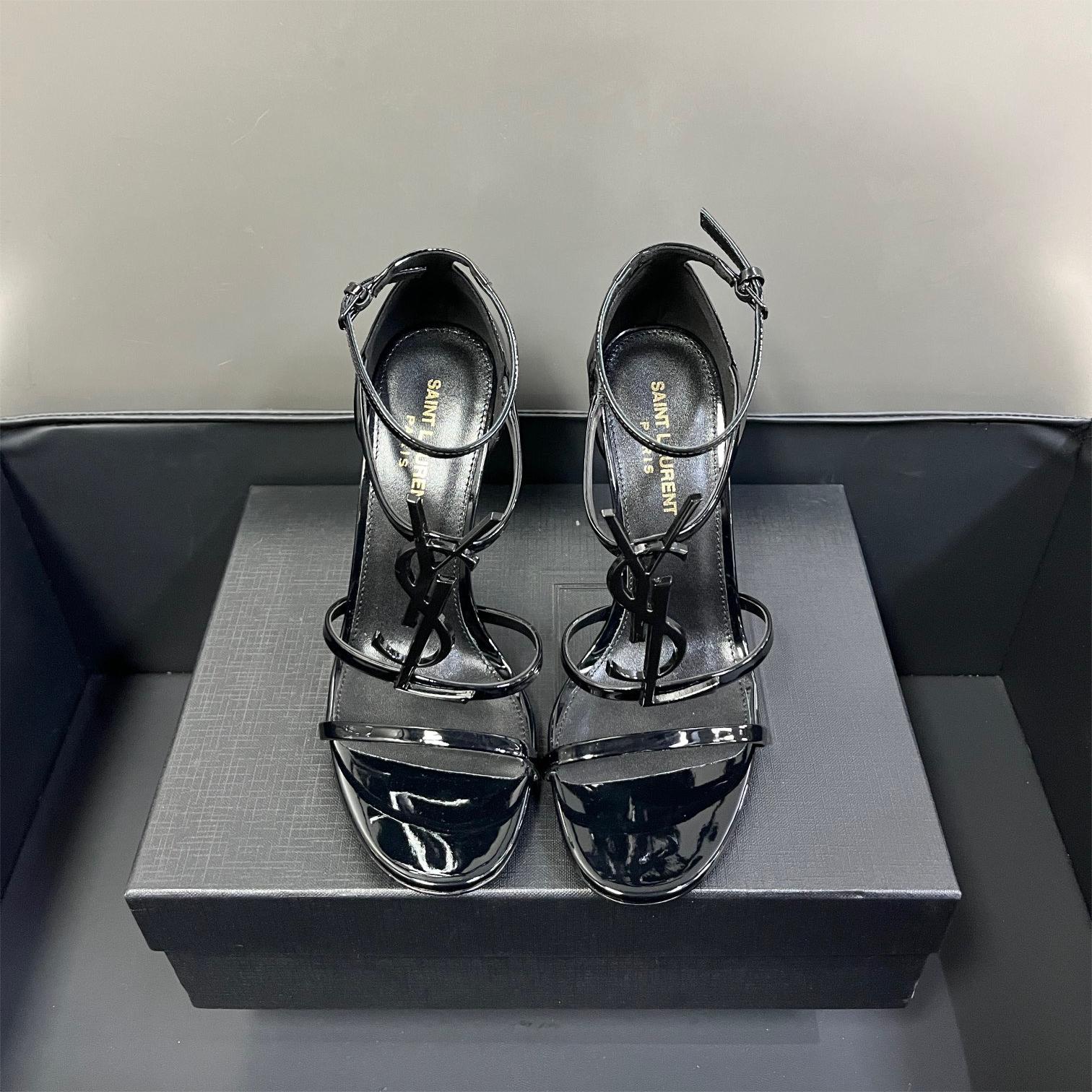 YSL-Imported calf patent leather