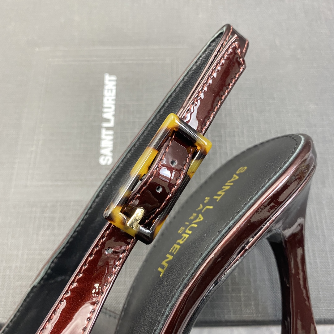 Saint Laurent-Sling Back Pump in Leather Pattern