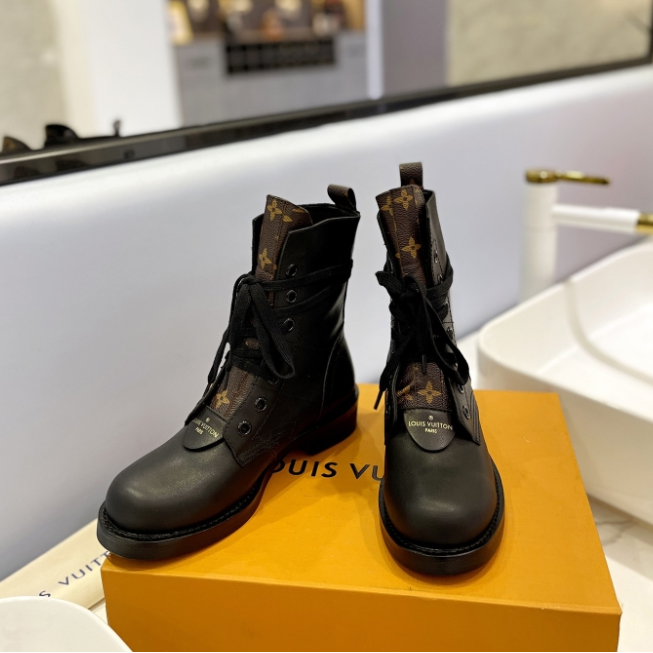 LV-Old Flower Patchwork Martin Boots