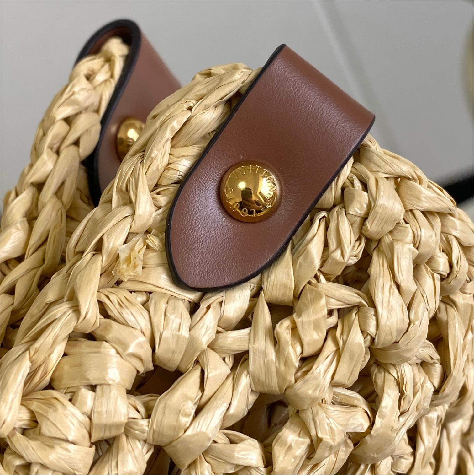 LV-By The Pool Series Lafite Grass Woven Tote Bag