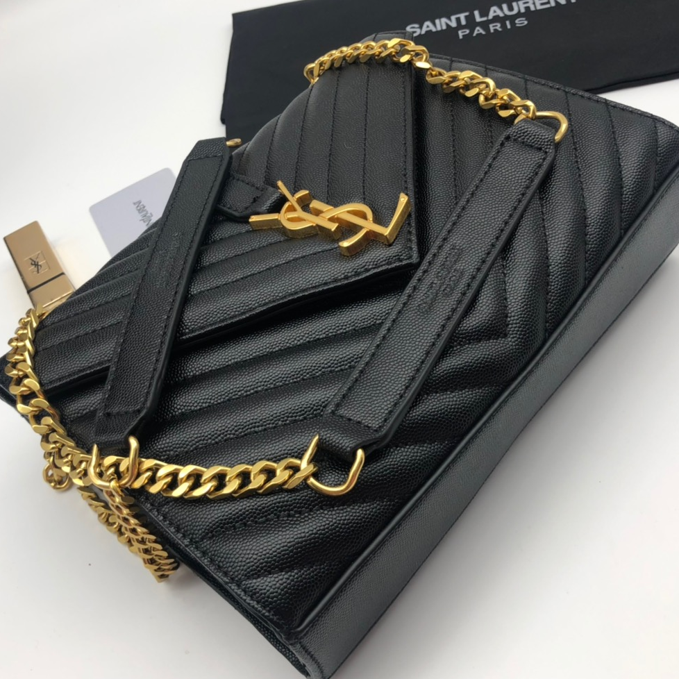 YSL - Black Cowhide Shoulder Crossbody Handbag