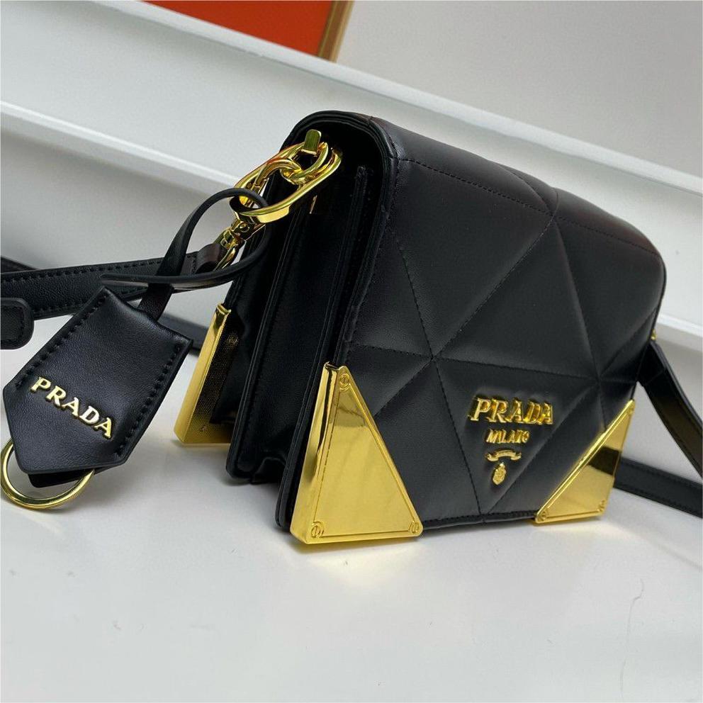 Prada-Cowhide Diamond Grid Crossbody bag