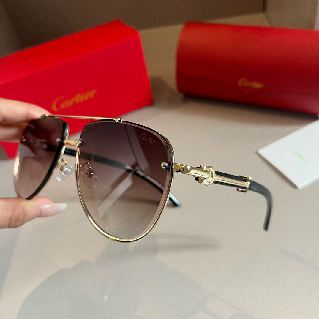 Cartier-official website new men's frameless sunglasses