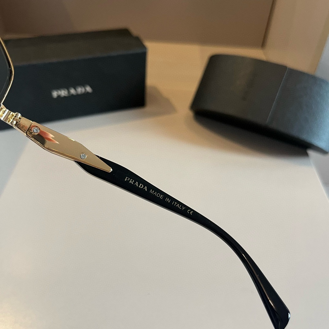 Prada-Pilot Double Beam Toad Mirror Triangle Logo Sunglasses