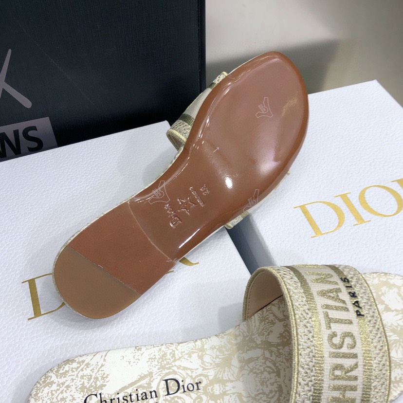 Dior-Embroidered flat sandals