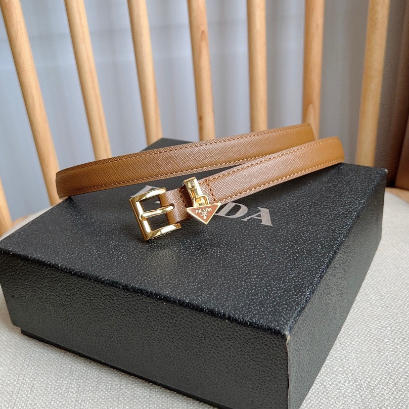 PRADA - Triangle Metal Micro Label Women's Belt