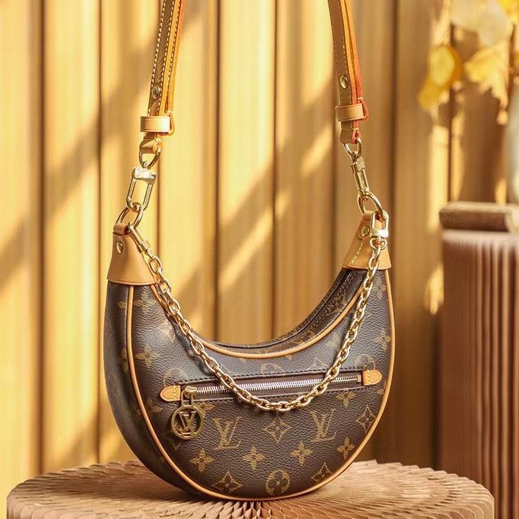 LV-loop Half Moon shaped Stick Bag Handbag