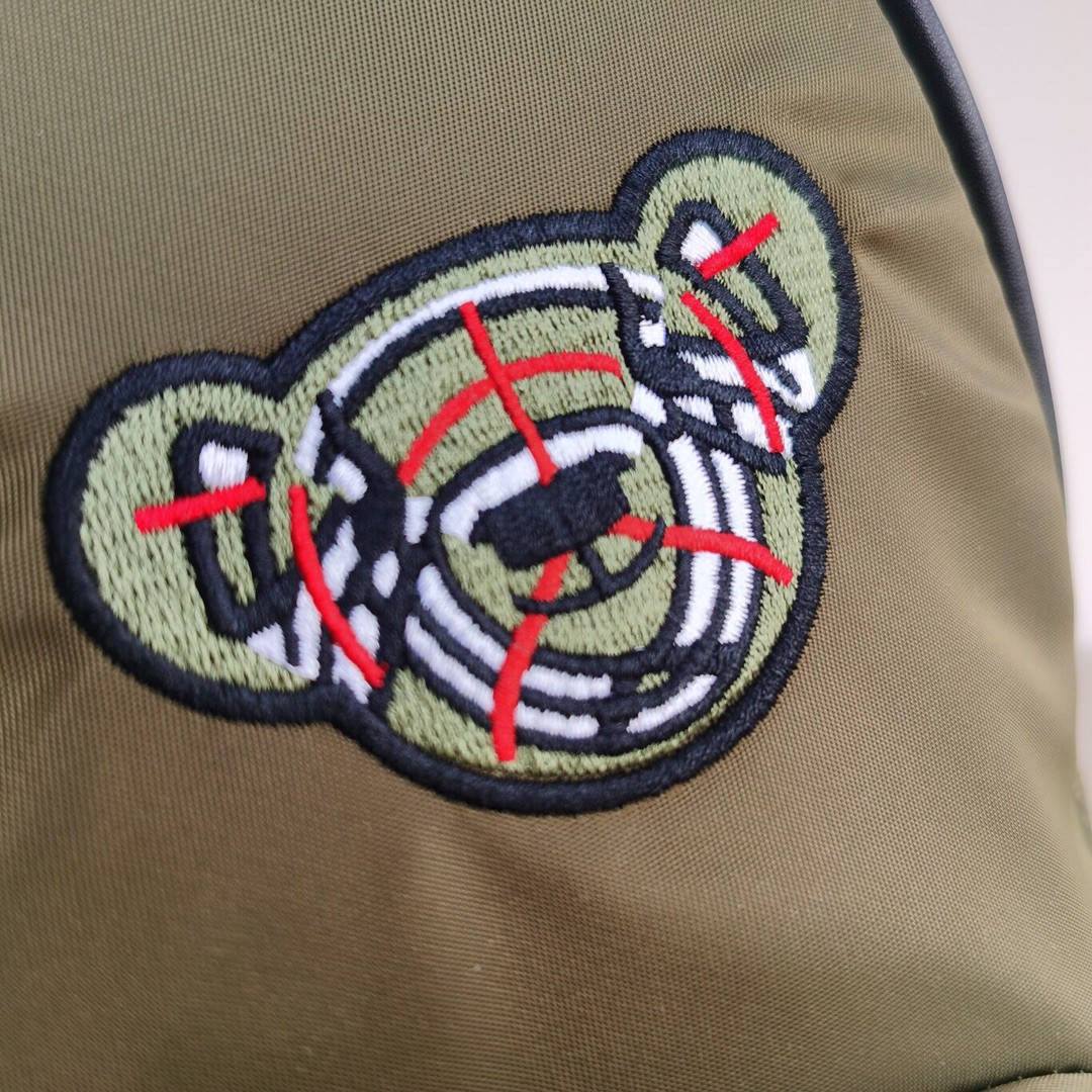 Burberry-Nylon embroidered backpack