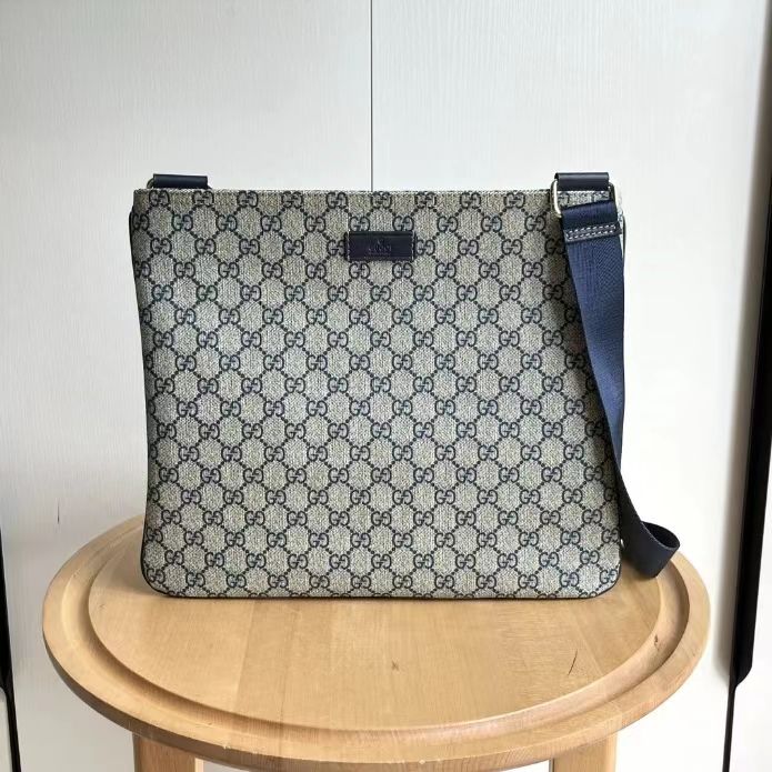 Gucci-Old Flower Canvas Crossbody Bag