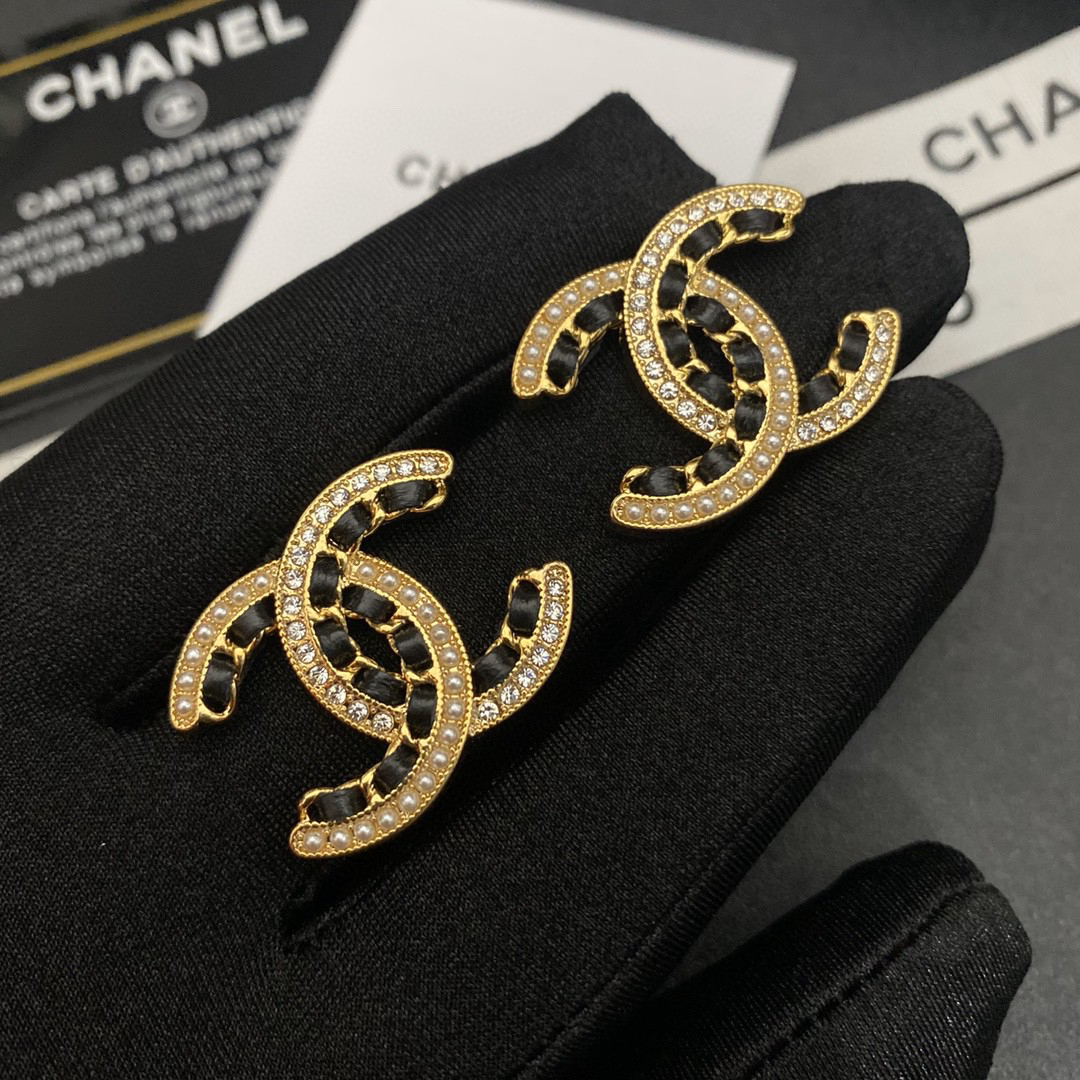 Chanel logo earrings