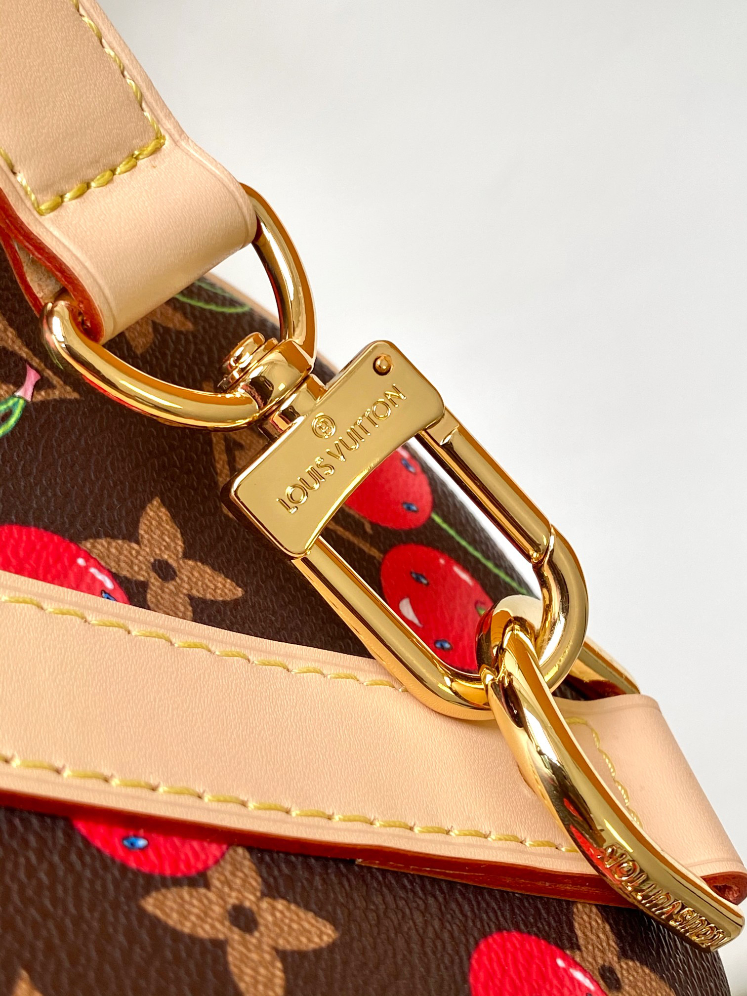 Louis Vuitton X Takashi Murakami Speedy Bag Cherry Brown Monogram Gold Hardware