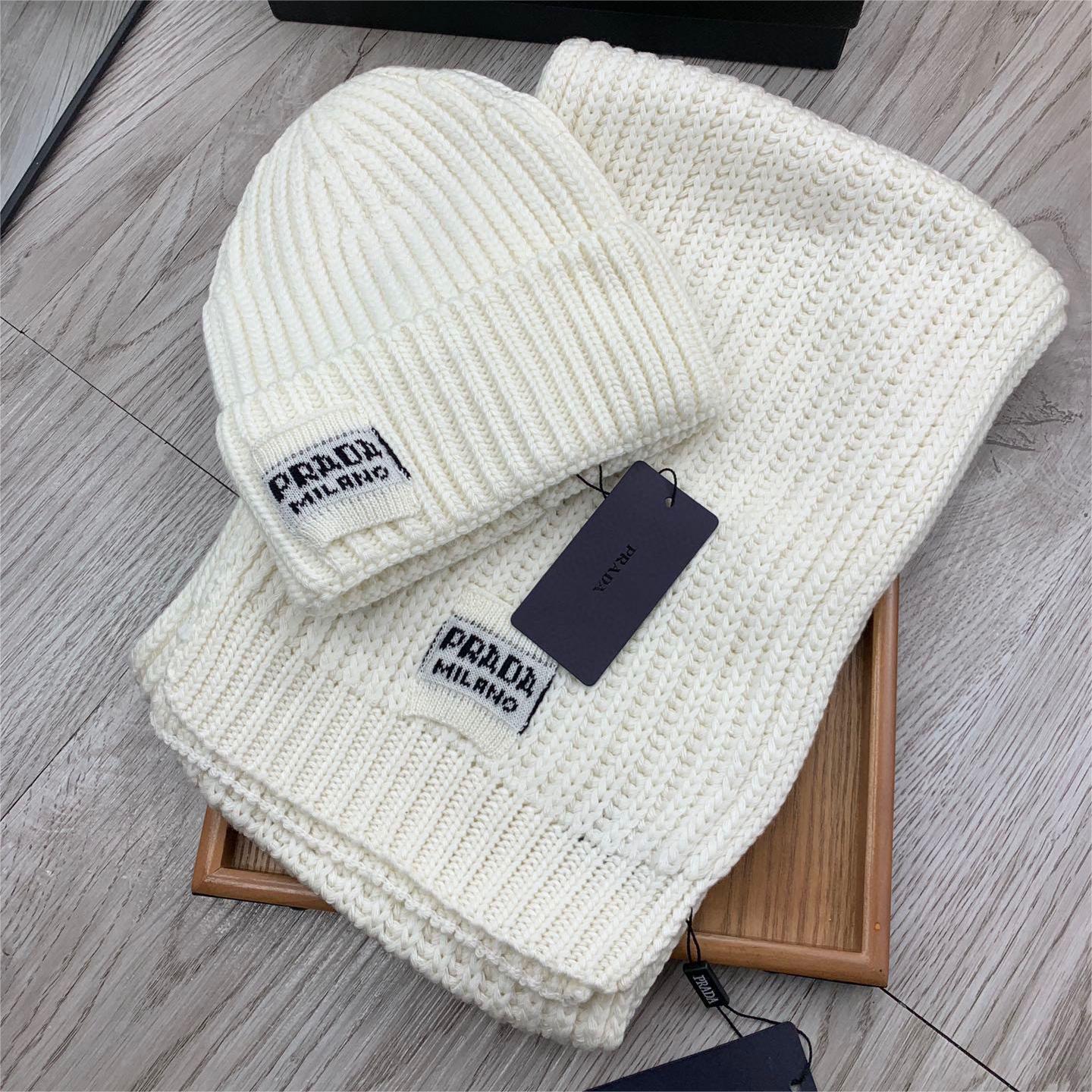 Prada-Wool Knitted Hat Scarf
