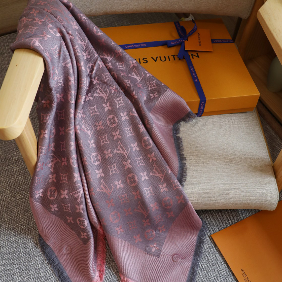 LV- Wool Square Scarf