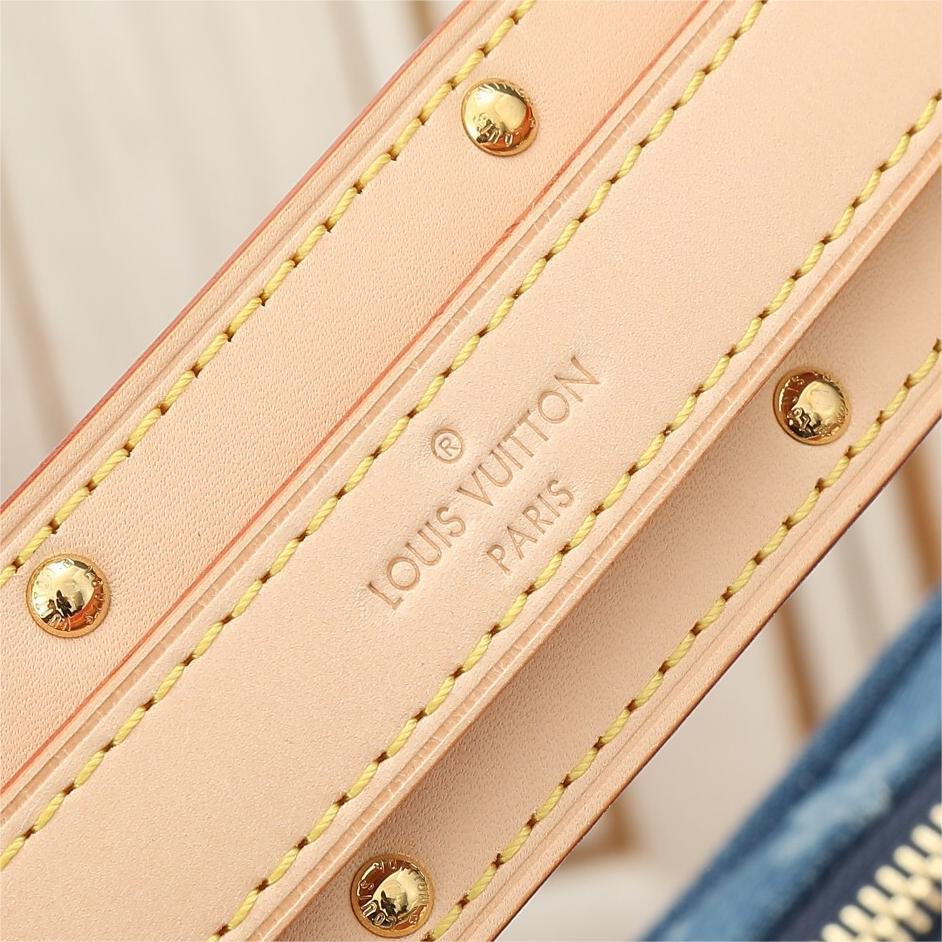 Lv-Croissant Medium Denim Handbag
