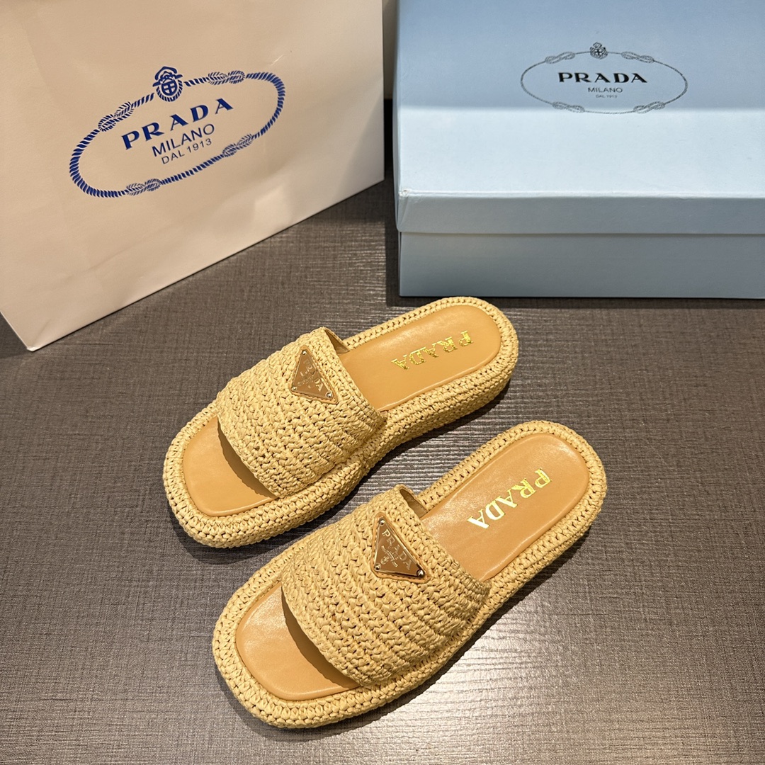 Prada-straw sandals