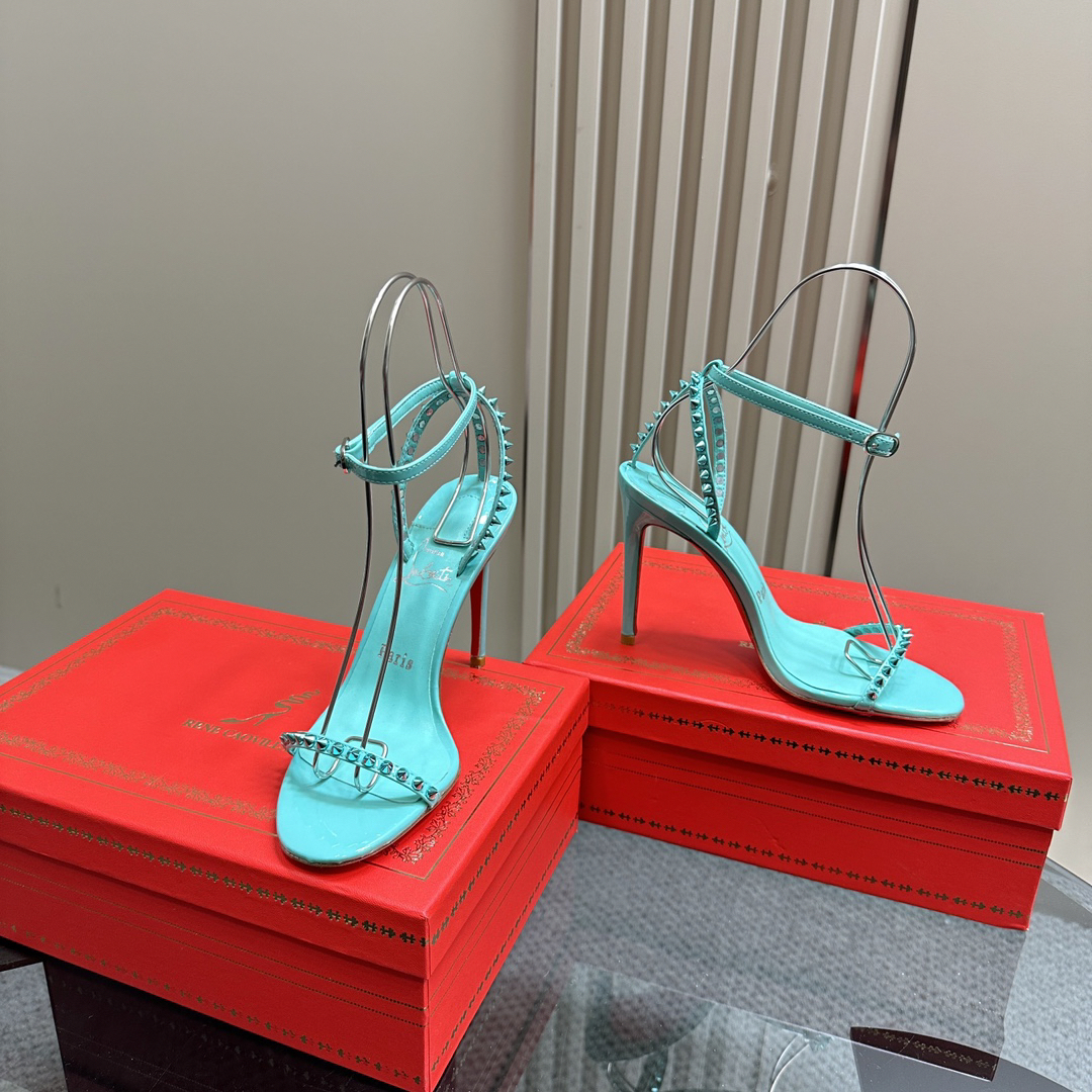 Christian Louboutin-Classic Willow Nail Green Peugeot High Heels