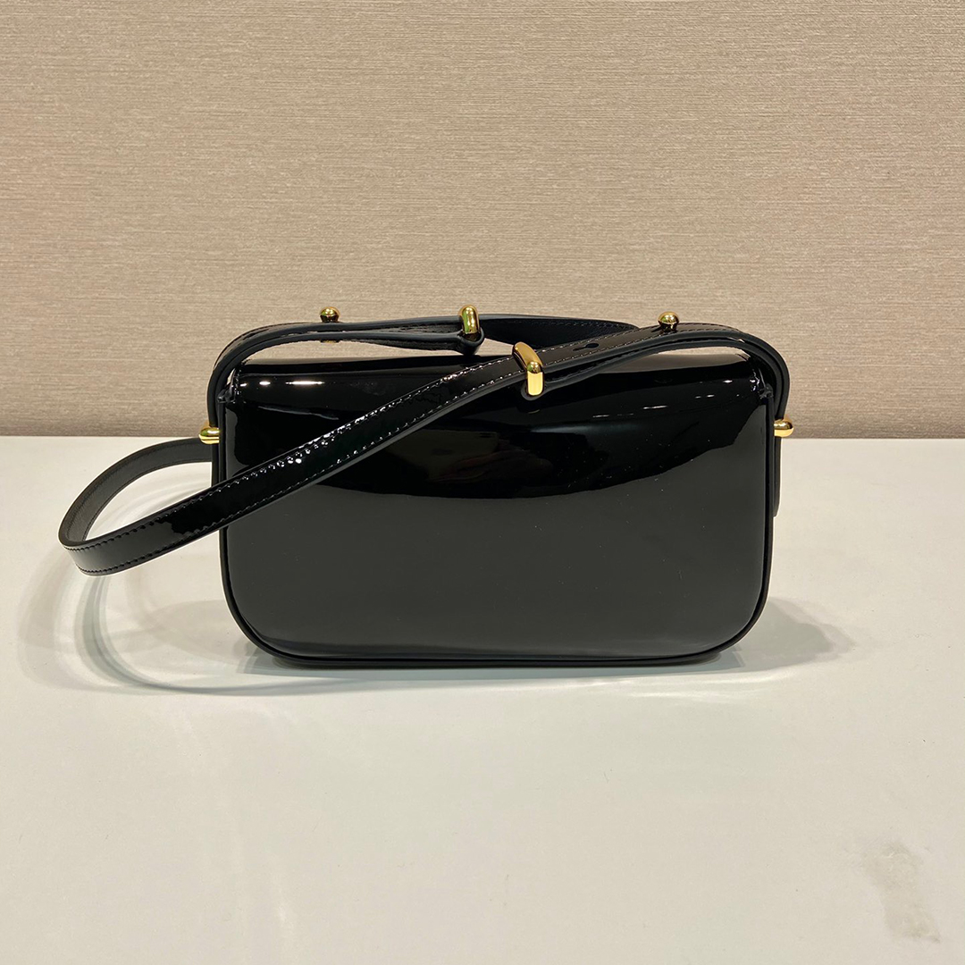 PRADA-Shiny leather shoulder bag