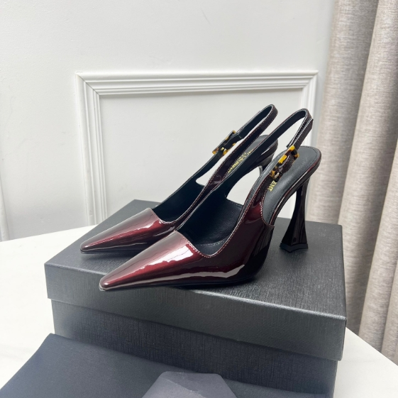 YSL-Mirad Open Bead Back Empty Hardware Buckle High Heels