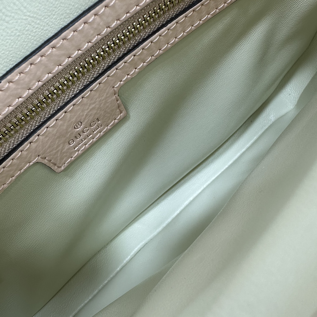 Gucci-Jackie series small shoulder backpack in light pink patent leather