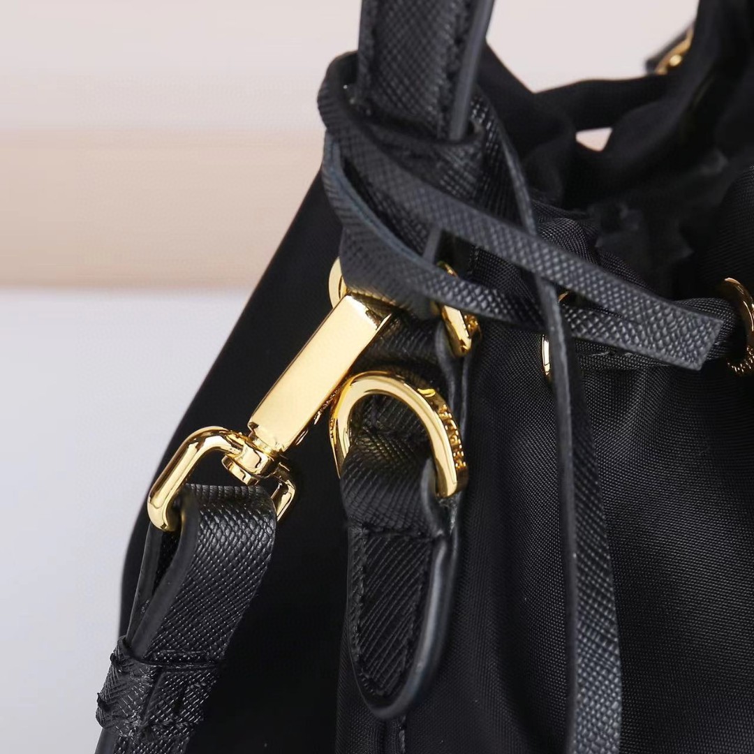 Prada-Imported waterproof fabric bucket bag