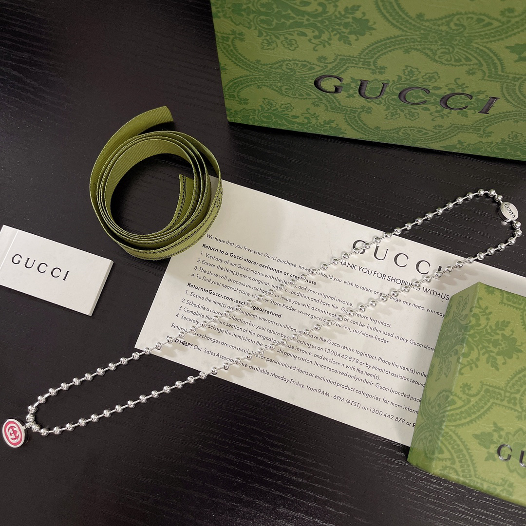 GUCCI-Interlocking bead chain necklace