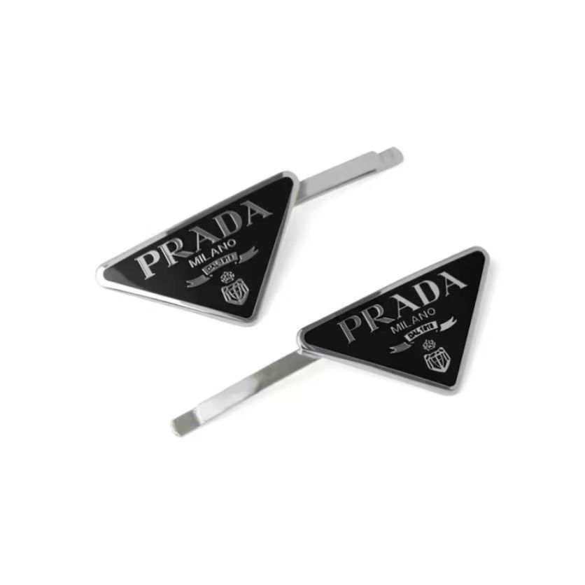 PRADA - Triangle Logo Hair Clip