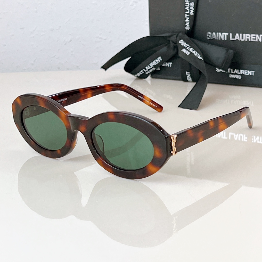 YSL-Cat Eye Round Frame Sunglasses