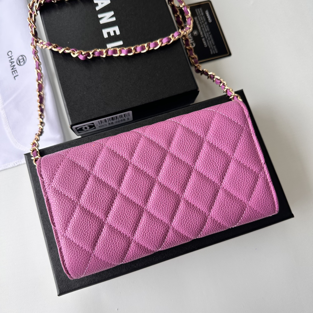 Chanel-Timeless Caviar Wallet Pink