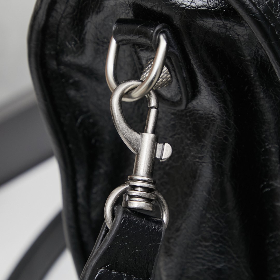 Balenciaga-Silver buckle motorcycle bag